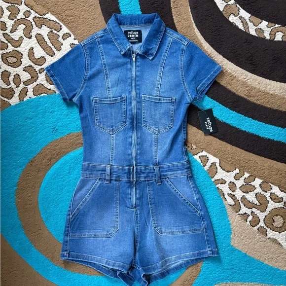 refuge DENIM Romper - Picture 9 of 10